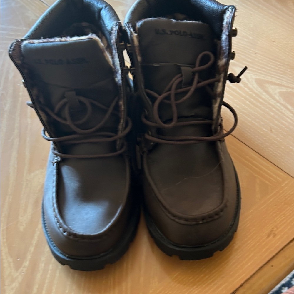 U.S. Polo Assn. Mens Dark Brown Lace-Up Boots